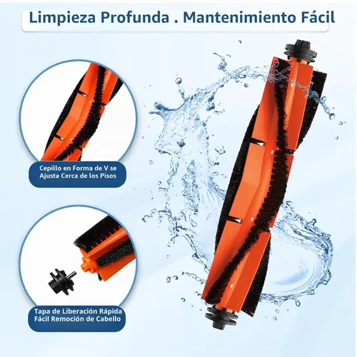 Vista 4 de Piezas de repuesto D10 Plus, compatibles con Dreame Bot D10 Plus Gen 1 (RLS3D), kits de accesorios de aspiradora, 2 cepillos principales, 4 cepillos