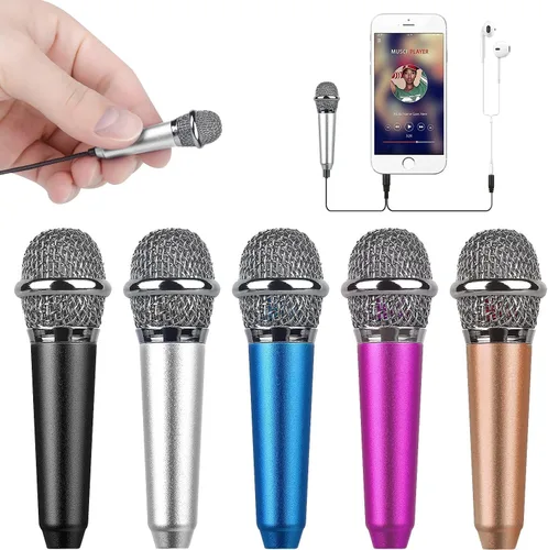 Vista 9 de Mini micrófono vocal/instrumento portátil para grabación de video de voz, canto, vlogging, podcasting, micrófono pequeño para iPhone, teléfono Negro