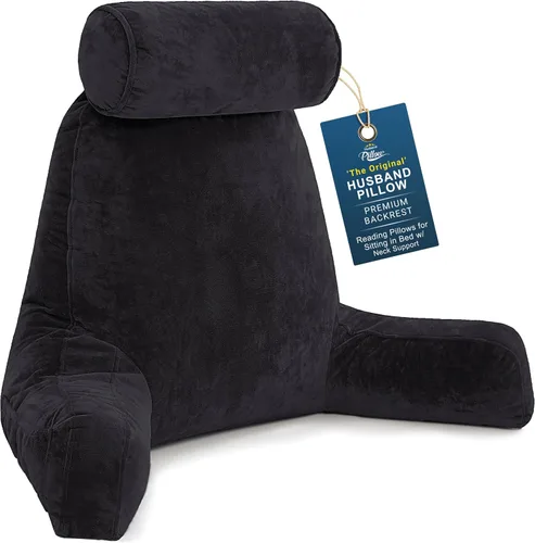 Vista 17 de Almohada Husband Mediana Negra, Respaldo para Niños, Adolescentes, Adultos Pequeños – Almohada de Lectura con Brazos, Altura Ajustable, Espuma