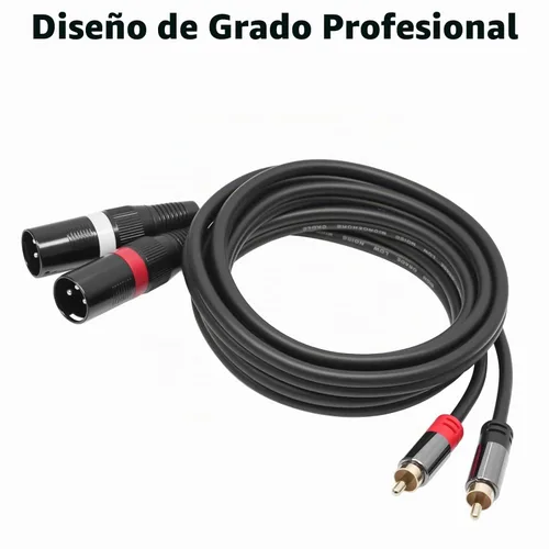 Vista 4 de Cyberguys! Cable RCA a XLR, 2 cables de audio bidireccionales XLR a RCA, 6