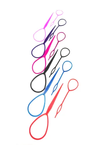 Vista 2 de Pinza para el cabello, 12 piezas de plástico Magic Topsy accesorios para trenzar el cabello, lazo de herramienta de trenza francesa para peinar