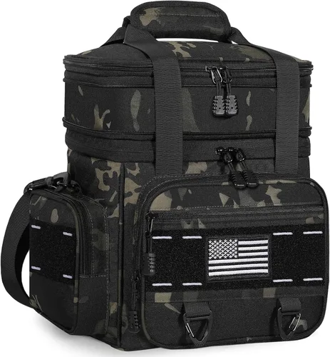 Vista 9 de TENKIST Lonchera táctica expandible, bolsa enfriadora de almuerzo con aislamiento grande, resistente a prueba de fugas, para hombres y adultos
