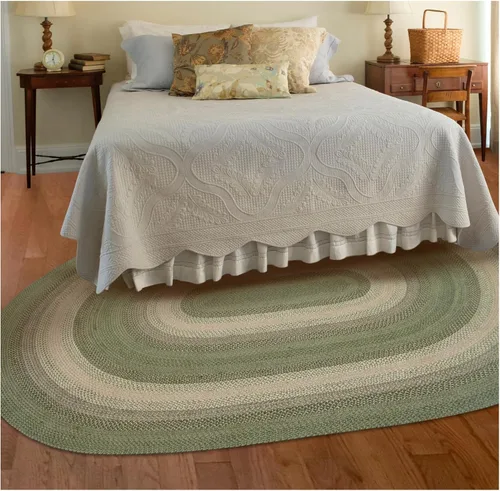 Vista 66 de Homespice Apple Pie - Alfombra ovalada roja de 2 x 3 pies, alfombra de cocina trenzada para decoración primitiva y rústica, reversible, yute sin