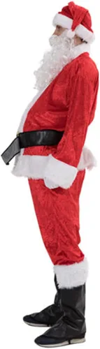 Vista 3 de Disfraz de Papá Noel de Navidad para adultos, para hombres, mujeres, vestido elegante, traje de fiesta de cosplay