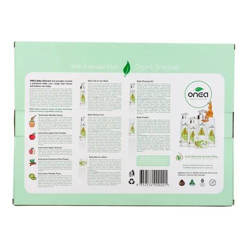 Vista 8 de Onea Paquete de regalo orgánico para el cuidado de la piel para bebés y mamás para el cuidado diario de bebés recién nacidos, aceite hidratante