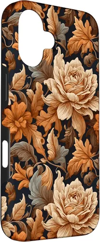 Vista 3 de Warm Colors of Autumn Stylish Design - Fall Flowers Pattern Case for iPhone 16