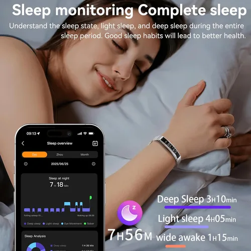 Vista 5 de Pulsera inteligente de salud, regalos para mujeres y hombres, regalos de elefante blanco, seguimiento de actividad y fitness, frecuencia cardíaca