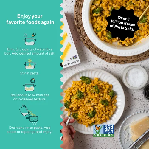 Vista 4 de Fiber Gourmet Macarrones con codo de pasta baja en carbohidratos - Apto para dieta cetogénica, alta fibra y bajas en calorías - Fideos italianos 1