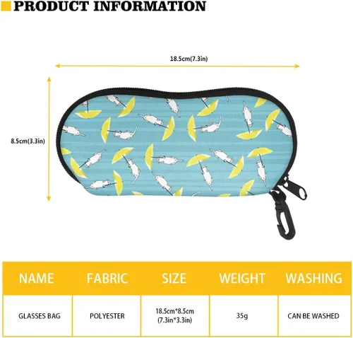 Vista 5 de Showudesigns Estuche para lentes de sol suave con clip, estuche organizador de viaje para niños, mujeres y niñas