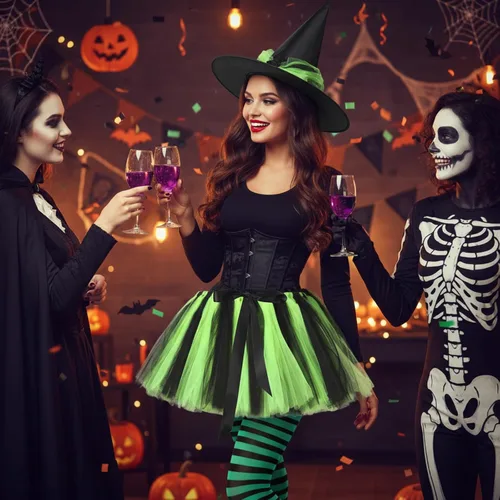Vista 7 de SATINIOR Disfraz de bruja de Halloween para mujer 2026, negro y verde