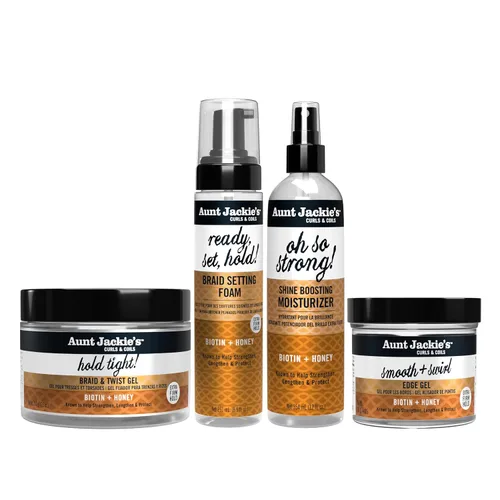Vista 3 de Aunt Jackie's Curls & Coils Braid + Twist Collection Ready, Set, Hold Braid Setting Foam with Extra Firm Hold, 8.5 fl oz