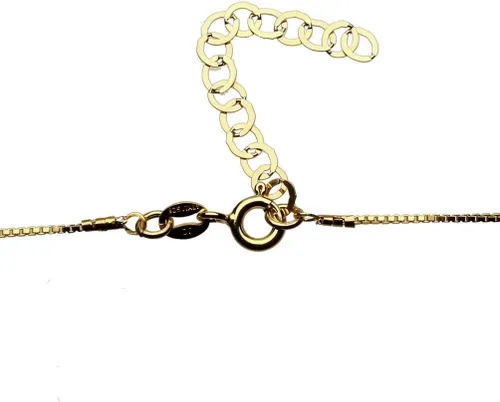 Vista 2 de Floating 10mm Carnelian Stone Station 18KT Gold-Flashed Sterling Silver Box Chain Necklace Ext
