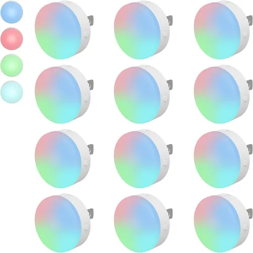Vista 10 de Luz nocturna enchufable, mini luces nocturnas LED regulables para niños, sensor automático del atardecer al amanecer, lámpara nocturna de encendido