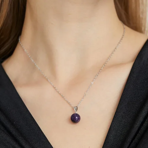Vista 4 de Collar de jade natural para mujer, de plata de ley, ajustable, hecho a mano, con dije de jade verde, collar de cristal curativo, regalo de buena