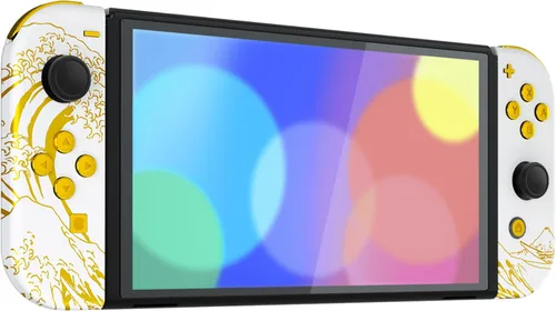 Vista 8 de eXtremeRate Juego completo de carcasa para Nintendo Switch OLED, placa trasera de consola y soporte, NS Joycon carcasa de mano con botones