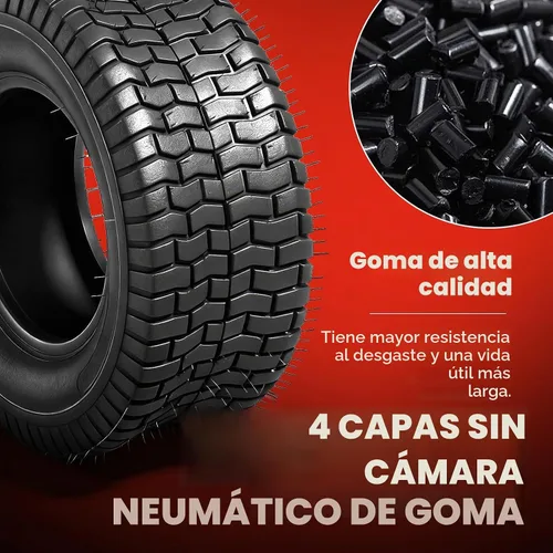 Vista 4 de Neumáticos para cortacésped 16x6.50-8, paquete de 2, 4 capas, sin