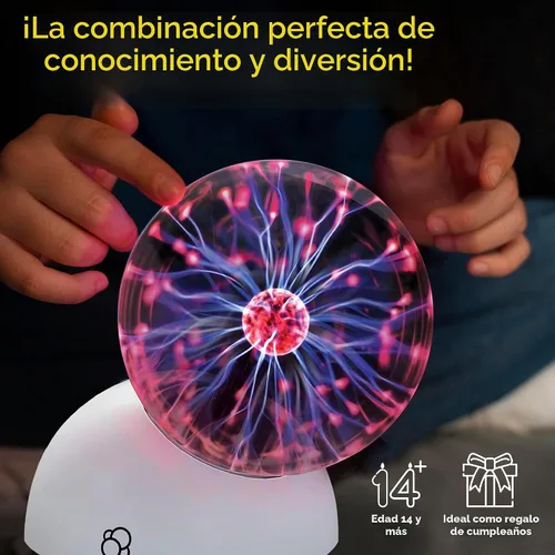 Vista 4 de Thames & Kosmos La Bola de Plasma Esencial de STEM Dispositivo Científico Clásico, Esfera de Vidrio Fresca de 5 Pulgadas, Espectáculo de Luz