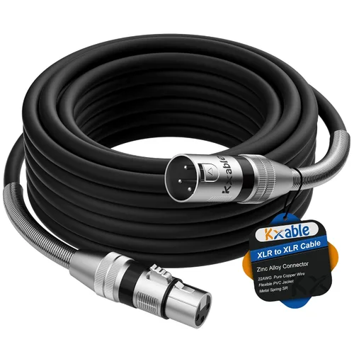 Vista 19 de Cables de micrófono XLR (1 pie, paquete de 2), cable de micrófono balanceado XLR macho a hembra, cordón de altavoz blindado de 3 pines, conectores