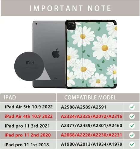 Vista 3 de Funda diseñada para iPad Air Gen 4 y 5 de 10.9 pulgadas (2020/2022) apagado y encendido automático con soporte para lápiz de visión multiángulo