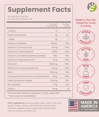 Vista 2 de BariSlim Gomitas multivitamínicas masticables bariátricas, vitaminas gomosas especialmente formuladas para pacientes después de una cirugía