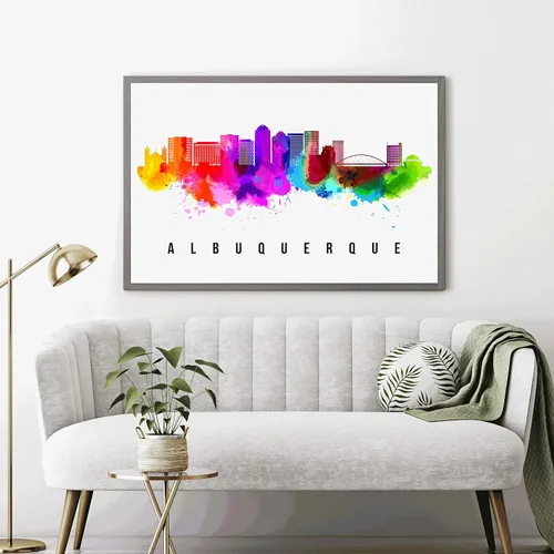 Vista 2 de Generic Póster de Albuquerque Skyline New Mexico, 12 x 18 pulgadas, perfecto para sala de estar, dormitorio, oficina