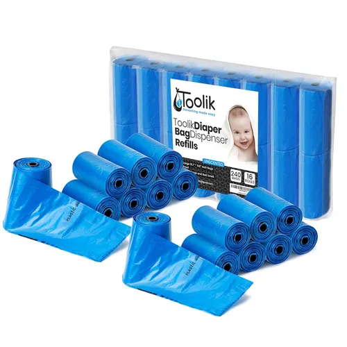 Vista 6 de Toolik - Dispensador de bolsas de pañales desechables sin perfume (8 rollos - 120 bolsas)