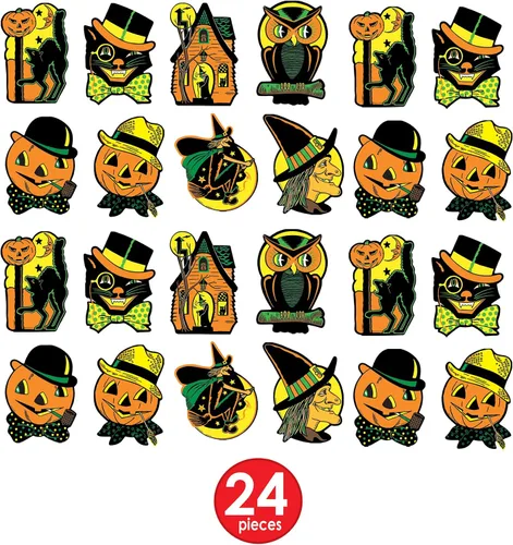 Vista 3 de Beistle Recortes de Halloween 24 piezas, 8.5-9.25 pulgadas, multicolor