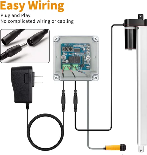 Vista 2 de Temporizador automático de puerta de gallinero, kit de abridor de puerta automático con sensor infrarrojo para evitar que el pato de pollo, el ganso