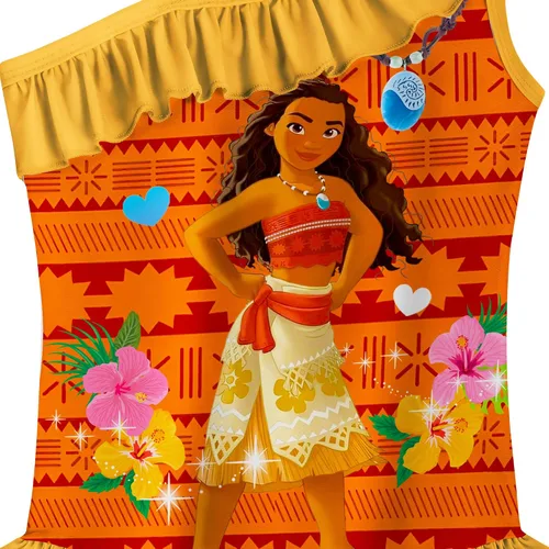 Vista 5 de QAQGood Princess Toddler Girls Swimsuit Costume Ruffles Cartoon One Piece Bathing Suit Swimwear Summer Holiday for 2-8 Years