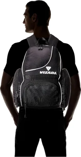 Vista 2 de Mochila de fútbol Solano de Vizari con compartimento para balón, bolsillo ventilado para balón y bolsillos de carga laterales de malla para adultos