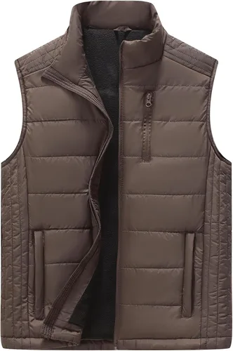 Vista 15 de Msmsse Chalecos de Abrigo para Hombre Chalecos de Invierno Acolchados con Relleno Chaleco Gilet Cuello Levantado Chaleco Puffer Cálido 01 Verde