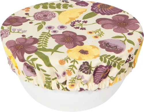 Vista 4 de Now Designs Adeline Save It - Juego de 2 fundas reutilizables de algodón para tazones de 7.5 y 9.25 pulgadas