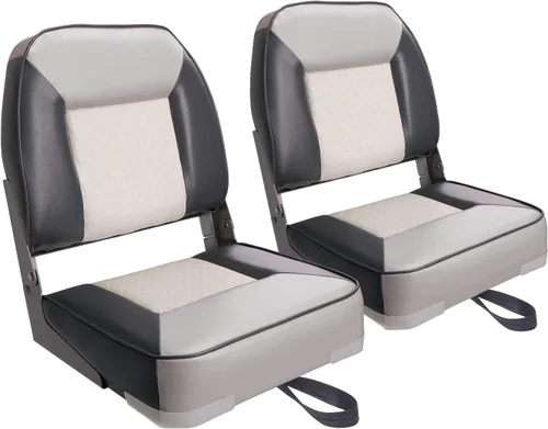 Vista 12 de XGEAR Asiento de barco de lujo con respaldo bajo/alto, asiento plegable para barco de pesca