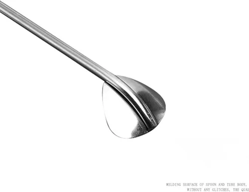 Vista 3 de Juego de 5 cucharas largas de acero inoxidable con forma de corazón, cuchara de paja de grado alimenticio para el hogar, cafetería, oficina