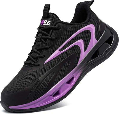 Vista 5 de LARNMERN Wide Steel Toe Shoes for Women Work Safety Sneakers Lightweight Comfortable Breathable Tennis Shoe Indestructible Boots