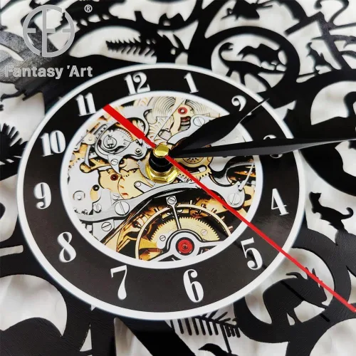 Vista 2 de Fotografía Disco de vinilo Reloj de pared Decoración del hogar Obturador Lente Cámara de película Digital Retro Sesión de fotos Arte Fotógrafo Reloj