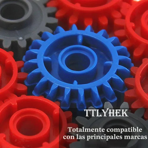 Vista 4 de 720 piezas de engranajes técnicos de coches de engranajes cruzados Piezas técnicas Accesorios Ruedas Conectores Piezas Conjuntos de Pasadores
