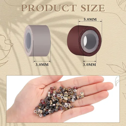 Vista 2 de 4500 cuentas para extensiones de cabello de 0.197 in con forro de silicona, anillos de microenlace, herramientas de extensión de cabello humano, 9