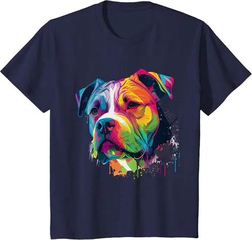 Vista 95 de Colorful American Bulldog American Bully Men Women T-Shirt Asphalt Grey