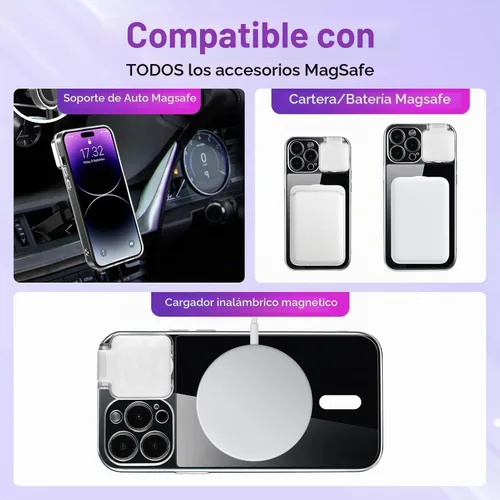 Vista 5 de Funda magnética con luz LED para selfie para iPhone 13 Pro Max, recargable, portátil, anillo de luz para selfie, maquillaje, Tiktok, transmisión