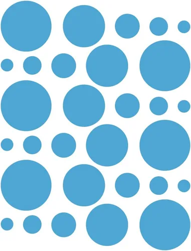 Vista 10 de Calcomanías de pared de lunares, calcomanías de vinilo de varios tamaños, adhesivo extraíble, círculos redondos (azul bebé, 30)