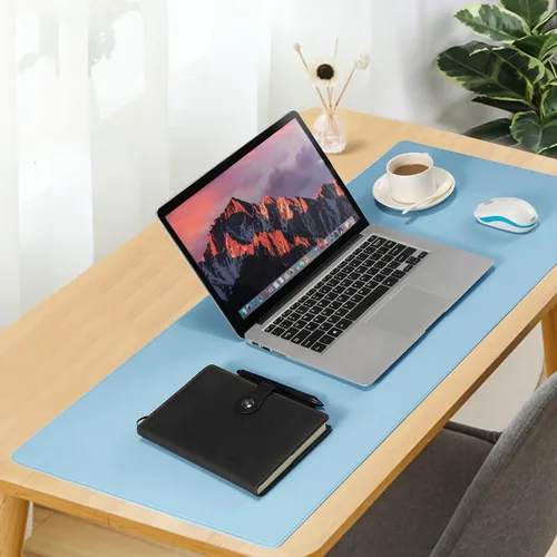Vista 8 de Wolaile Tapete Secante de Escritorio de Cuero Sintético, Impermeable Antideslizante Tapete de Escritorio para Escribir para Niños, 36x17 pulgadas