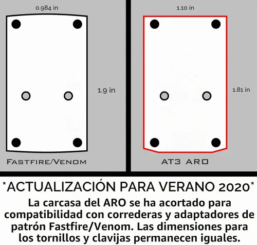 Vista 4 de AT3 Tactical ARO Vista de Punto Rojo - Mira Reflex Compacta de 3 MOA para Huella Doctor/Venom/Fastfire