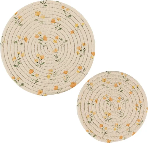 Vista 8 de susiyo Juego de 2 soportes para ollas de hortensias azules, juego de 2 soportes calientes de algodón para cocinar