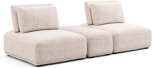 Vista 37 de Furniture of America Tatiana Modern Boucle - Sofá modular de 2 plazas con respaldo ajustable para sala de estar, oficina, combinación libre Boucle