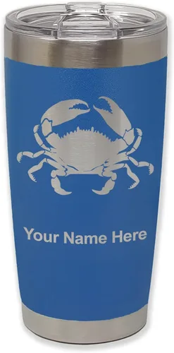 Vista 29 de LaserGram Vaso aislado al vacío de 20 onzas, cangrejo, grabado personalizado incluido (camuflaje verde)