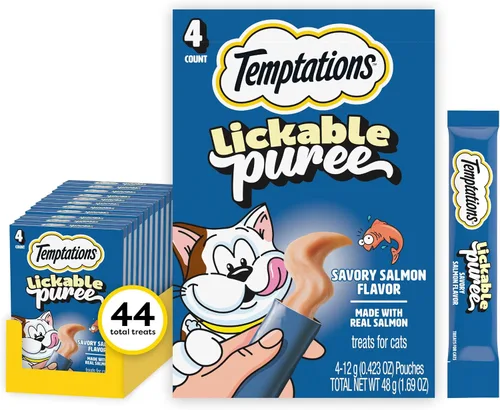 Vista 25 de Temptations - Golosinas cremosas para gatos, hígado de res, 4 unidades, paquete de 11