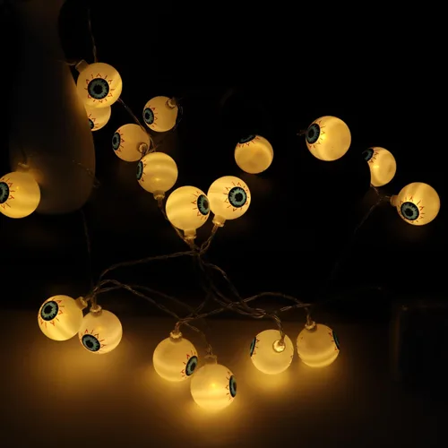 Vista 5 de Guirnalda de luces de Halloween de 10 pies, 20 luces LED, funciona con pilas, para decoración de fiesta de Halloween