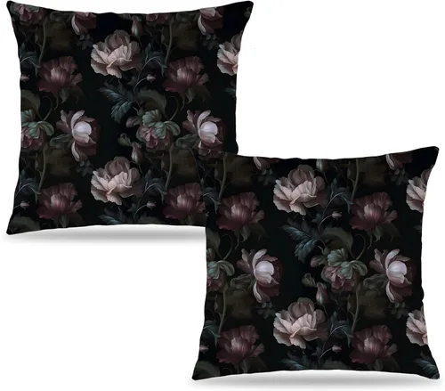 Vista 25 de Fundas de Almohada Gótica de Polilla y Mariposa 18x18, Fundas de Almohada Celestial de Luna de Academia Oscura para Sofá, Decoración Gótica