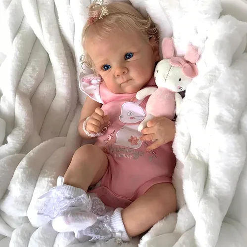 Vista 4 de iCradle Preciosa muñeca de bebé Reborn de 18 pulgadas, cuerpo suave, de silicona, realista, muñeca recién nacida, juguete para niños a partir de 3